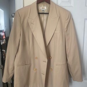 Talbots Double-Breasted Beige Blazer